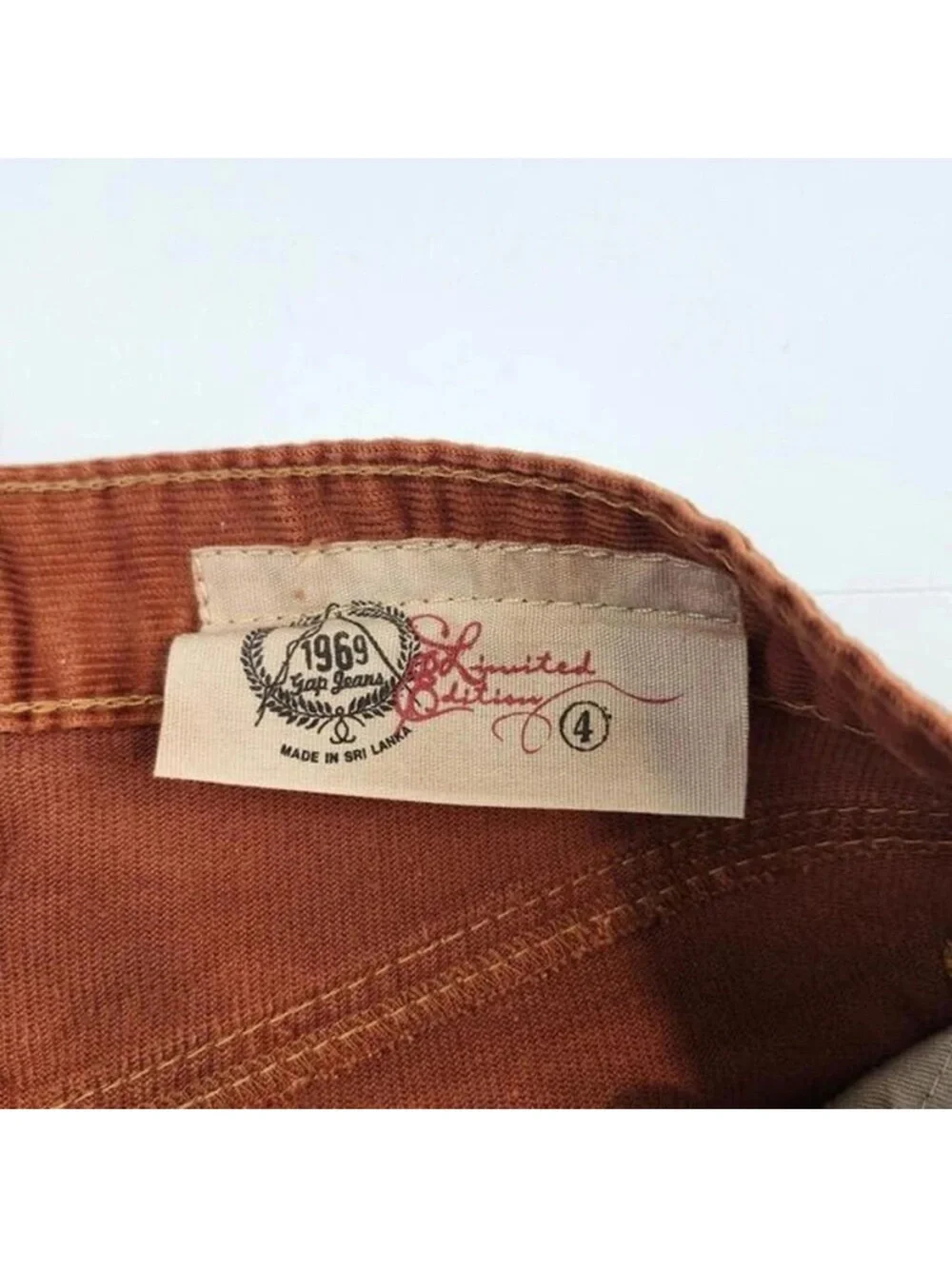 Gap 1969 Vintage Rust Corduroy Mini Skirt - Picture 7 of 9
